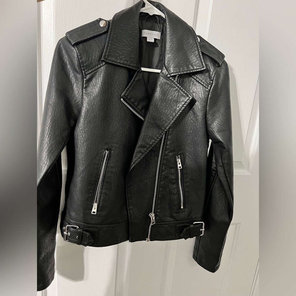 faux leather jacket from top shop, size 4